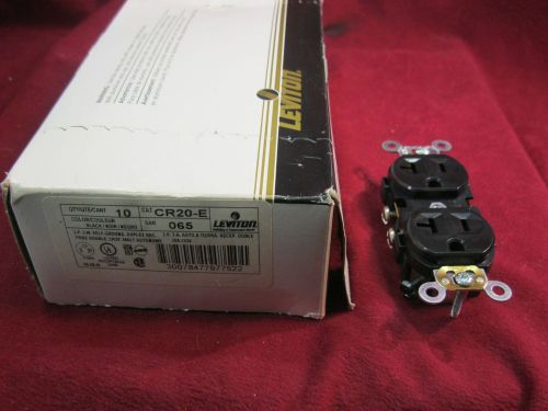 LEVITON CR20-E 20 Amp, 125 Volt, NEMA 5-20R, 2P Black Box of 10 NEW