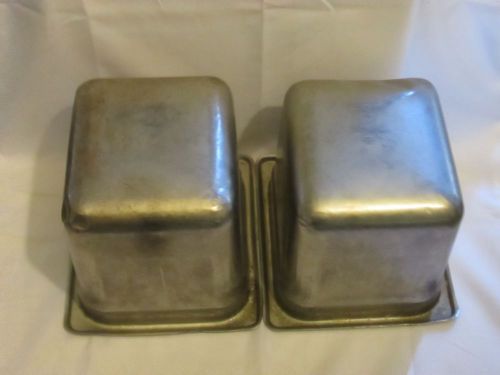 Lot of 2 Carlisle 1/6 Sixth-Size Anti-Jam Steel Steam Table Pan,6&#034; Deep (NSF)