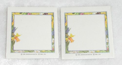 NEW! HTF 1994 MARJOLEIN BASTIN HALLMARK CARDS FLORAL BORDER POST-IT NOTE PADS