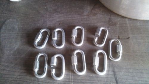 LOT OF 9 ~ 11mm 7/16&#034; X 3-7/8&#034; ZINC PLATED HOOK QUICK LINKS LINK BOAT HOLD ETC