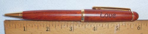 PERSONALIZED &#034;LOVE&#034; LASER ENGRAVED ALASKA &amp; EAGLE ROSEWOOD CLIP BALLPOINT PEN