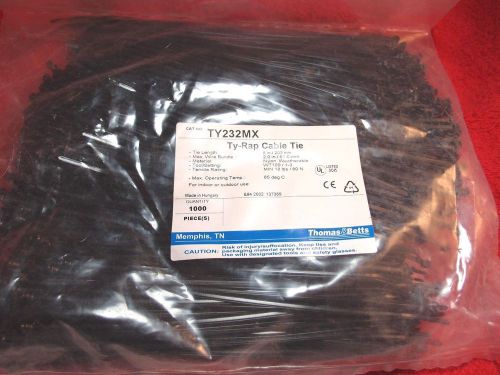 THOMAS &amp; BETTS NYLON TY RAP TY232MX 8&#034; 18# STAINLESS LOCK 1000 BAG CABLE TIE TYE