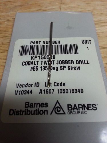 COBALT DRILL,JOBBER, HD, #55   .0520  135 DEG SP STRAW  1PC