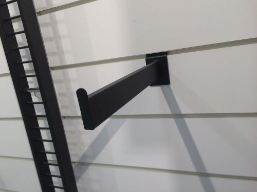 6 store display fixtures slatwall rectangle faceouts 12&#034; long black for sale