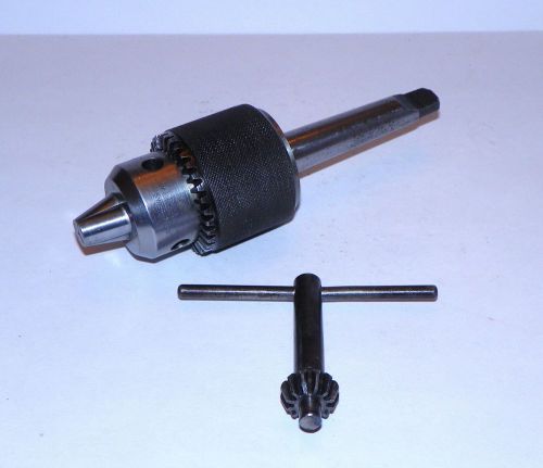 VINTAGE ERLACH (SWISS) No.3A LATHE CHUCK 1/16&#034; to 1/2&#034;, #2 MT MORSE TAPER W/ KEY