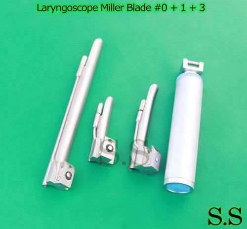 LARYNGOSCOPE MEDIUM HANDLE C + 3 MILLER BLADE #0 + 1 + 3 ENT ANESTHESIA SET