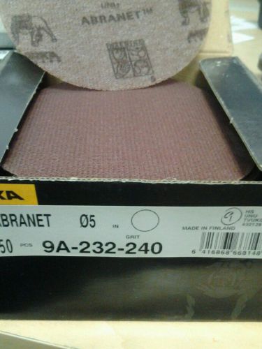 Mirka Abranet 5&#034; Mesh Velcro Sanding Discs 50 CT 240 Grit