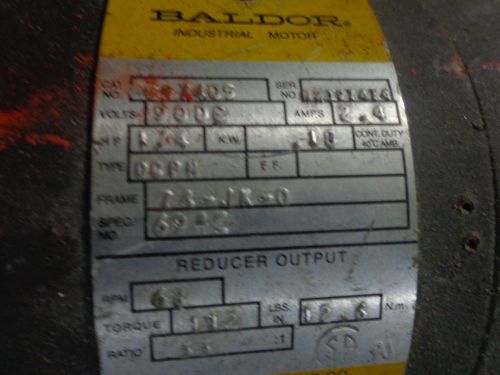 BALDOR DC MOTOR GP7405 90V  2.4 AMP  1/4 HP      USED