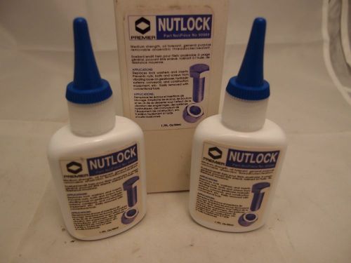 NEW 2 PACK 50ml. BOTTLES PREMIER NUTLOCK STUDLOCK LOCTITE MEDIUM STRENGTH GREEN