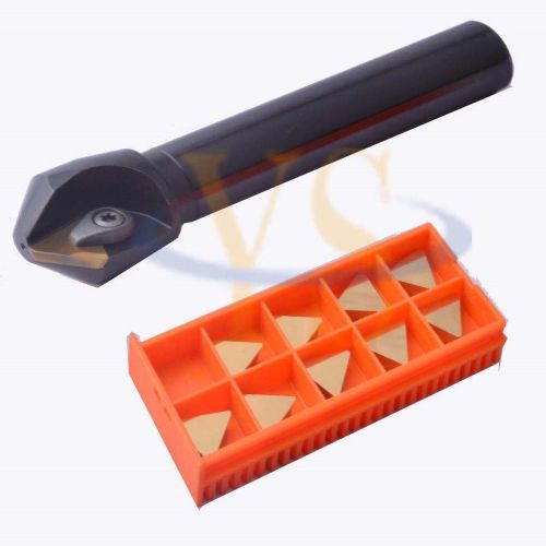 New 20mm 45 degree indexable chamfer End mill cutter with 10pcs Carbide inserts