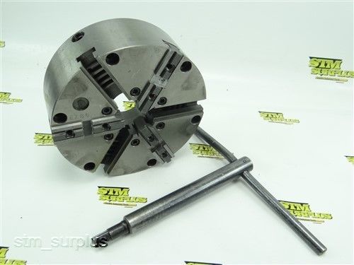 Precision 8&#034; 6 jaw lathe chuck  flat back + key w/ 3 jaws for sale