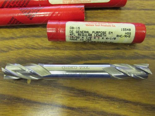 QUINCO HSS  15/32&#034; x 1/2&#034;  4 Flute D/E End Mill