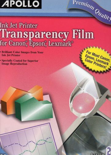 APOLLO INK JET PRINTER TRANSPARENCY FILM: CG7039 -20 SHEETS