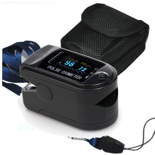 Black spo2/pr oled fingertip pulse oximeter,2-5 days arrived,usa,case,new cms50d for sale