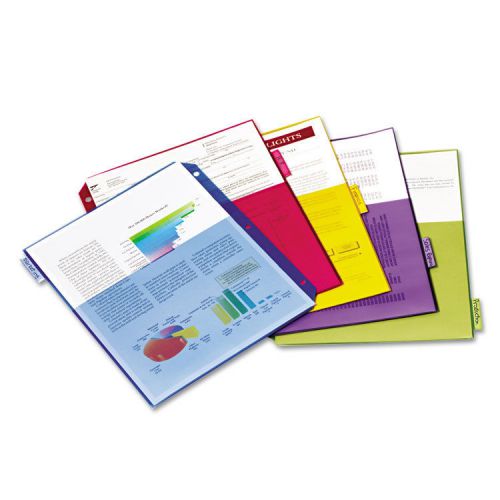 Poly 2-Pocket Index Dividers, Letter, Assorted, 5-Tabs/Set, 4 Sets/Pack