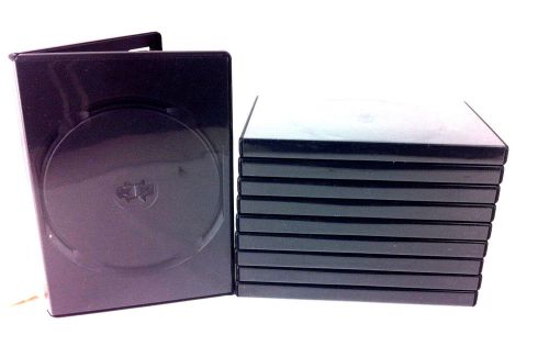 NEW 10 Single Side Black DVD Cases with Clear Plastic Cover