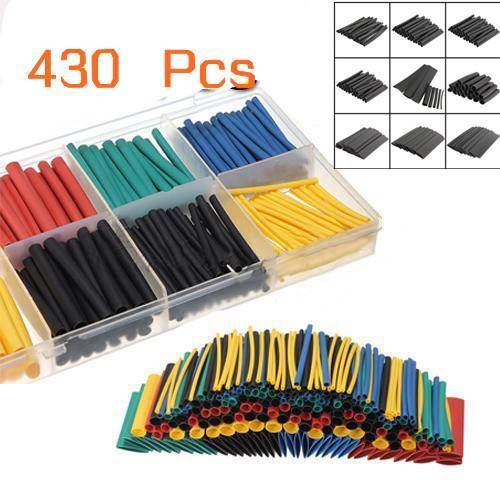 430pcs assortment ratio 2:1 halogen-free heat shrink tubing tube sleeve wrap new for sale