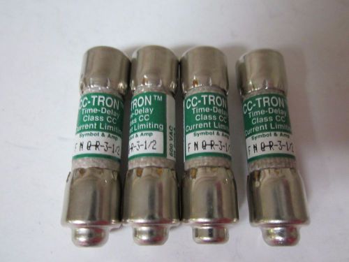 Lot of 4 cooper bussmann cc-tron fnq-r-3-1/2 fuse new no box for sale