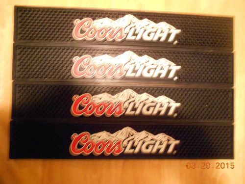 Coors Light RUBBER BAR RAIL MAT! 3 3/8&#034; X 20 1/2&#034; WIDE Man Cave Restaurant Pub