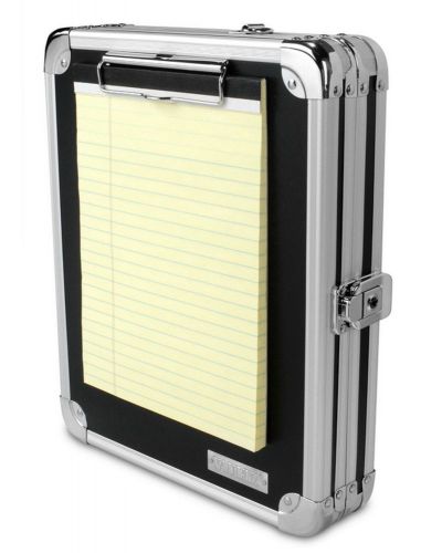 Vaultz Locking Storage Clipboard for Letter Size Sheets, Key Lock, Black New