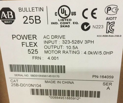 New  Allen Bradley 25B-D010N104