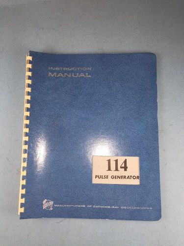 TEKTRONIX 114 Pulse Generator Operating/Maintenance Inst Manual/schematics