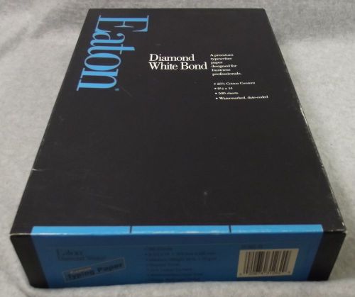 EATON Diamond White Bond premium typewriter paper 25% cotton, legal size