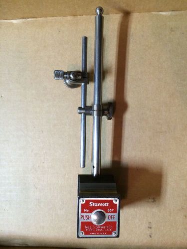 Starrett  #657 Magnetic Base Complete Set W/Base, Upright Post, Rod and 2 Snugs