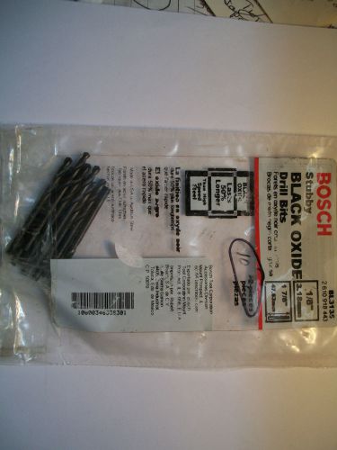 Bosh Stubby Black Oxid Drill Bits 1/8&#034; pac of 10 Bits NIB Unused