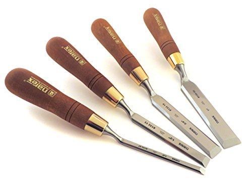 Narex Premium 4 pc Cranked Neck Chisel set 1/4&#034;, 1/2&#034;, 3/4&#034;, and 1&#034; w/ Hornbeam