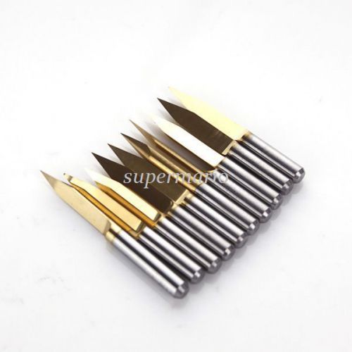 10xTitanium Coated Carbide PCB Engraving CNC Bit Router Tool 40 Degree 0.1mm Tip