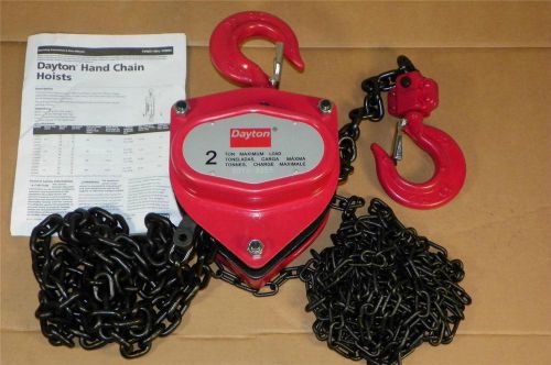 NEW Dayton 2 Ton 10ft Lift Manual Hand Chain Hoist FAST SHIP Hook Mount