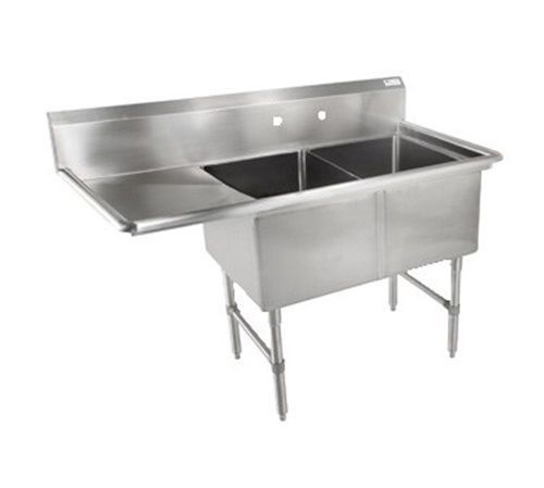 John Boos 2B244-1D24L Two (2) Compartment Sink - 76&#034; 24&#034; x 24&#034; x 14&#034; bowls...