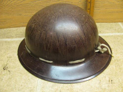 Vintage paramount fiberglass hard hat iron worker miner full brim 1940&#039;s for sale