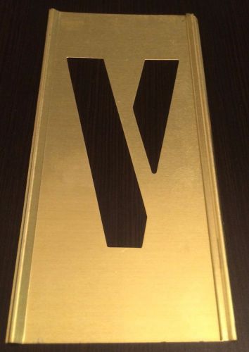 BRAND NEW 3&#034; REUSABLE INTERLOCKING BRASS STENCIL LETTER &#034;V&#034;