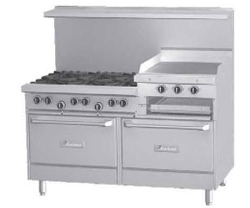 Garland 60&#034; gas 6 burner range with 24&#034; raised griddle and 2 ovens - g60-6r24rr for sale