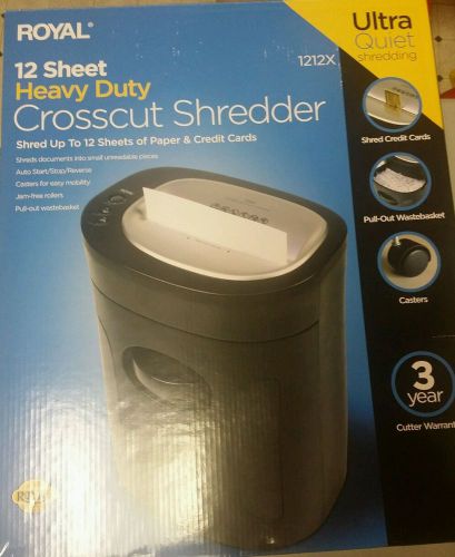 Used Royal 12 sheet Cross-cut Shredder - shreds paper, credit cards  - 1212X