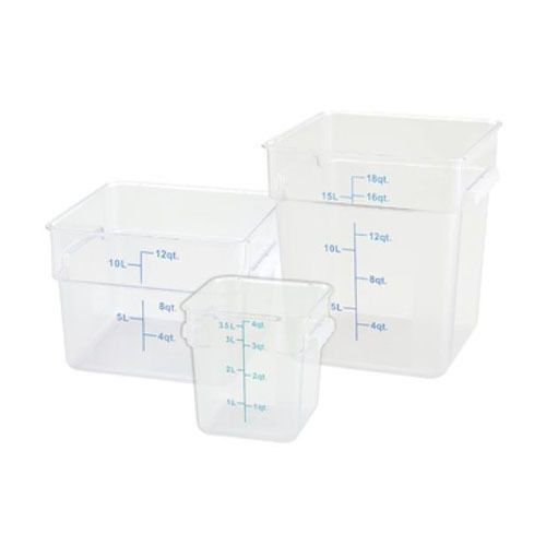 Winco PTSC-22, 22-Quart Polypropylene Square Storage Container, Translucent