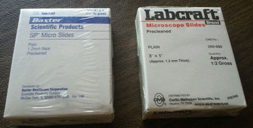 Baxter M6130 &amp; Labcraft 266-999 Micro Slides  266-999 size 3&#034; x 1&#034; 1.2mm thick