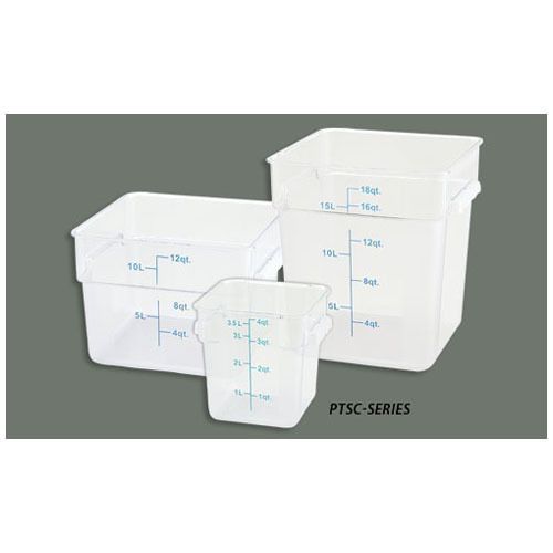 Winco PTSC-8, 8-Quart Polypropylene Square Storage Container, Translucent