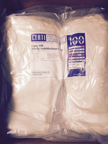 Vwr certiclean class 100 nitrile gloves medium 40101-302 pk/100 for sale