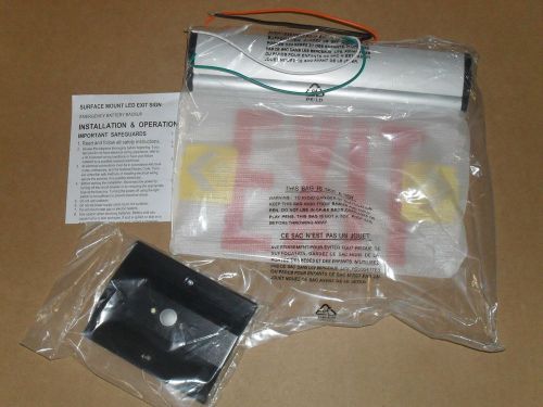 Exit Sign Indoor Single Face Clear Edge Lit Texemr1c / Eunemr1c Back Up ~ NEW ~