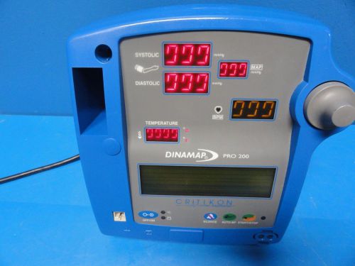 Ge critikon dinamap pro 200 vital signs patient monitor w/o leads (9136) for sale
