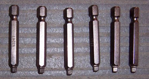 6 ea. Irwin 93241 #3 1-15/16&#034;  Square Recess Power Bits