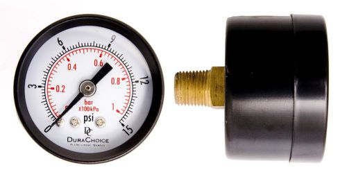 2&#034; Utility Pressure Gauge - Blk.Steel 1/4&#034; NPT Center Back 400PSI