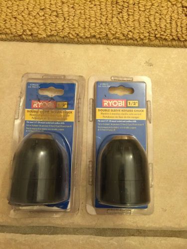 Ryobi half inch double sleeve keyless chuck model A10KLC2 lot of 2