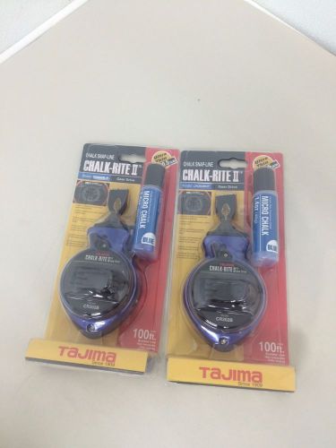 Tajima 2pk 100ft chalk-rite gear driven chalk line cr201r-pr new for sale