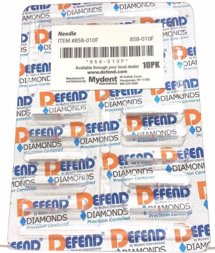 DEFEND DIAMOND BURS NEEDLE #858-010F FINE RED 10/PK