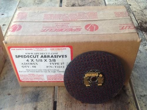 SPEEDCUT ABRASIVES A24TBXX CUTTING DISCS, NEW, QTY 50, 4&#034; x 1/8 x 3/8