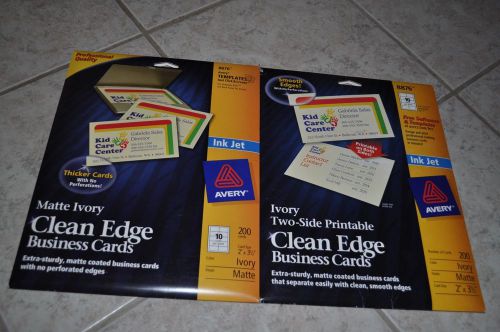 Avery 8876 Inkjet Clean Edge BUSINESS CARDS, 300 cards total -  Ivory